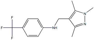 4-(trifluoromethyl)-N-[(1,3,5-trimethyl-1H-pyrazol-4-yl)methyl]aniline 结构式