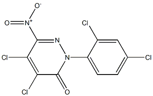 4,5-dichloro-2-(2,4-dichlorophenyl)-6-nitropyridazin-3(2H)-one 结构式