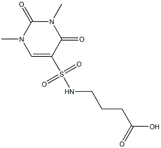 4-[(1,3-dimethyl-2,4-dioxo-1,2,3,4-tetrahydropyrimidine-5-)sulfonamido]butanoic acid 结构式