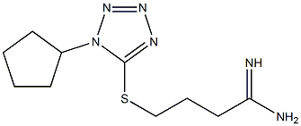 4-[(1-cyclopentyl-1H-1,2,3,4-tetrazol-5-yl)sulfanyl]butanimidamide 结构式