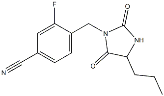 4-[(2,5-dioxo-4-propylimidazolidin-1-yl)methyl]-3-fluorobenzonitrile 结构式