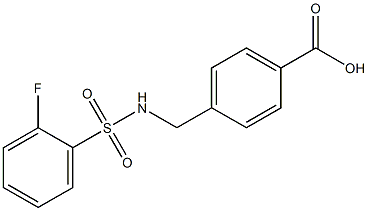 4-[(2-fluorobenzene)sulfonamidomethyl]benzoic acid 结构式