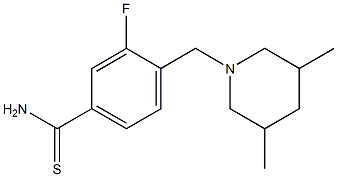 4-[(3,5-dimethylpiperidin-1-yl)methyl]-3-fluorobenzene-1-carbothioamide 结构式