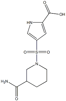 4-[(3-carbamoylpiperidine-1-)sulfonyl]-1H-pyrrole-2-carboxylic acid 结构式