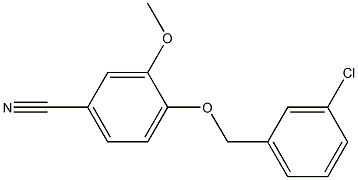 4-[(3-chlorophenyl)methoxy]-3-methoxybenzonitrile 结构式