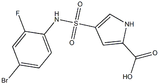 4-[(4-bromo-2-fluorophenyl)sulfamoyl]-1H-pyrrole-2-carboxylic acid 结构式