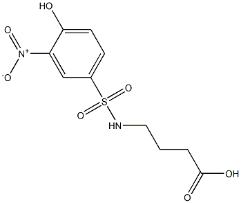 4-[(4-hydroxy-3-nitrobenzene)sulfonamido]butanoic acid 结构式