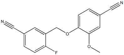 4-[(5-cyano-2-fluorobenzyl)oxy]-3-methoxybenzonitrile 结构式