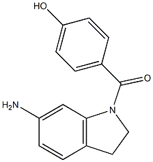 4-[(6-amino-2,3-dihydro-1H-indol-1-yl)carbonyl]phenol 结构式