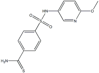 4-[(6-methoxypyridin-3-yl)sulfamoyl]benzene-1-carbothioamide 结构式