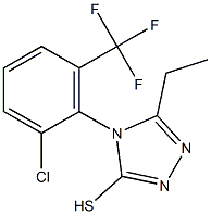 4-[2-chloro-6-(trifluoromethyl)phenyl]-5-ethyl-4H-1,2,4-triazole-3-thiol 结构式