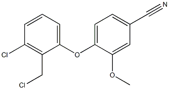 4-[3-chloro-2-(chloromethyl)phenoxy]-3-methoxybenzonitrile 结构式