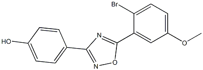 4-[5-(2-bromo-5-methoxyphenyl)-1,2,4-oxadiazol-3-yl]phenol 结构式