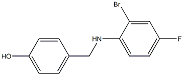 4-{[(2-bromo-4-fluorophenyl)amino]methyl}phenol 结构式