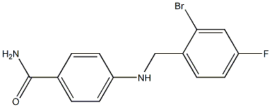 4-{[(2-bromo-4-fluorophenyl)methyl]amino}benzamide 结构式