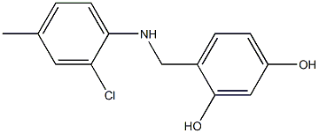 4-{[(2-chloro-4-methylphenyl)amino]methyl}benzene-1,3-diol 结构式