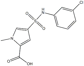 4-{[(3-chlorophenyl)amino]sulfonyl}-1-methyl-1H-pyrrole-2-carboxylic acid 结构式