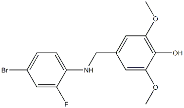 4-{[(4-bromo-2-fluorophenyl)amino]methyl}-2,6-dimethoxyphenol 结构式