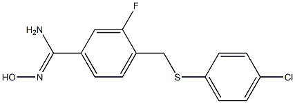 4-{[(4-chlorophenyl)sulfanyl]methyl}-3-fluoro-N'-hydroxybenzene-1-carboximidamide 结构式