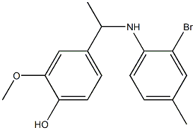 4-{1-[(2-bromo-4-methylphenyl)amino]ethyl}-2-methoxyphenol 结构式