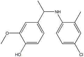 4-{1-[(4-chloro-2-methylphenyl)amino]ethyl}-2-methoxyphenol 结构式