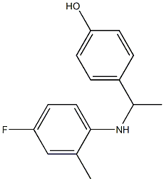 4-{1-[(4-fluoro-2-methylphenyl)amino]ethyl}phenol 结构式