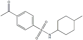 4-acetyl-N-(4-methylcyclohexyl)benzene-1-sulfonamide 结构式