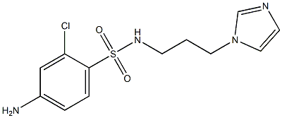 4-amino-2-chloro-N-[3-(1H-imidazol-1-yl)propyl]benzene-1-sulfonamide 结构式