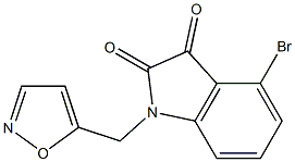4-bromo-1-(1,2-oxazol-5-ylmethyl)-2,3-dihydro-1H-indole-2,3-dione 结构式