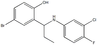 4-bromo-2-{1-[(3-chloro-4-fluorophenyl)amino]propyl}phenol 结构式