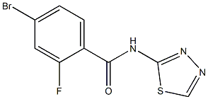 4-bromo-2-fluoro-N-(1,3,4-thiadiazol-2-yl)benzamide 结构式