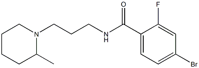 4-bromo-2-fluoro-N-[3-(2-methylpiperidin-1-yl)propyl]benzamide 结构式