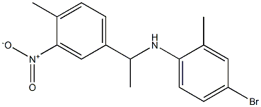 4-bromo-2-methyl-N-[1-(4-methyl-3-nitrophenyl)ethyl]aniline 结构式