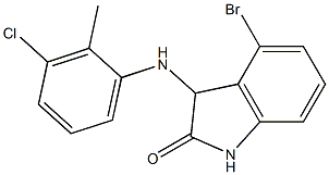 4-bromo-3-[(3-chloro-2-methylphenyl)amino]-2,3-dihydro-1H-indol-2-one 结构式