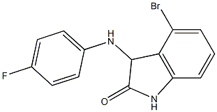 4-bromo-3-[(4-fluorophenyl)amino]-2,3-dihydro-1H-indol-2-one 结构式