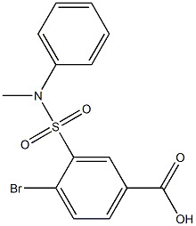 4-bromo-3-[methyl(phenyl)sulfamoyl]benzoic acid 结构式
