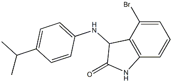 4-bromo-3-{[4-(propan-2-yl)phenyl]amino}-2,3-dihydro-1H-indol-2-one 结构式