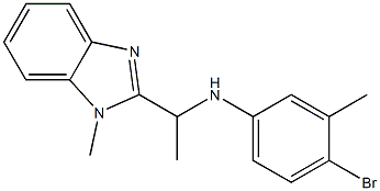 4-bromo-3-methyl-N-[1-(1-methyl-1H-1,3-benzodiazol-2-yl)ethyl]aniline 结构式