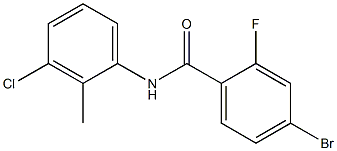 4-bromo-N-(3-chloro-2-methylphenyl)-2-fluorobenzamide 结构式