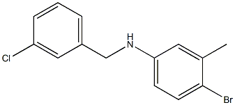 4-bromo-N-[(3-chlorophenyl)methyl]-3-methylaniline 结构式