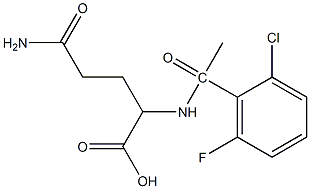 4-carbamoyl-2-[1-(2-chloro-6-fluorophenyl)acetamido]butanoic acid 结构式