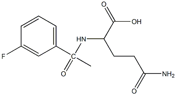 4-carbamoyl-2-[1-(3-fluorophenyl)acetamido]butanoic acid 结构式