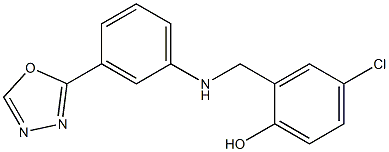 4-chloro-2-({[3-(1,3,4-oxadiazol-2-yl)phenyl]amino}methyl)phenol 结构式