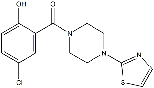 4-chloro-2-{[4-(1,3-thiazol-2-yl)piperazin-1-yl]carbonyl}phenol 结构式