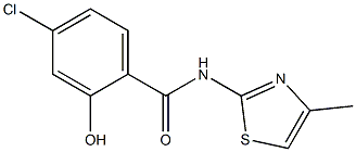4-chloro-2-hydroxy-N-(4-methyl-1,3-thiazol-2-yl)benzamide 结构式