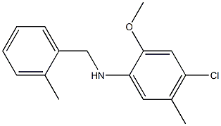 4-chloro-2-methoxy-5-methyl-N-[(2-methylphenyl)methyl]aniline 结构式