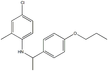 4-chloro-2-methyl-N-[1-(4-propoxyphenyl)ethyl]aniline 结构式