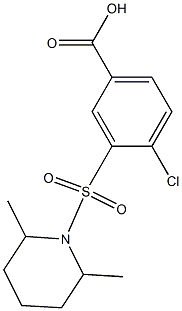 4-chloro-3-[(2,6-dimethylpiperidine-1-)sulfonyl]benzoic acid 结构式