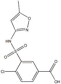 4-chloro-3-[(5-methyl-1,2-oxazol-3-yl)sulfamoyl]benzoic acid 结构式