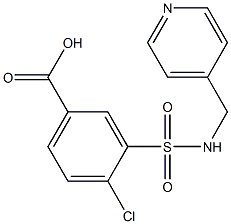 4-chloro-3-[(pyridin-4-ylmethyl)sulfamoyl]benzoic acid 结构式